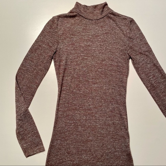 High Neck, Long Sleeve Dress w/ Dual Leg Slits - Picture 2 of 6